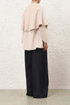 Rebellion Tie Neck Cape in Cream