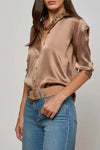 Dani Silk Blouse in Cinnamon Swirl