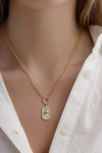 Rolo Chain Enhanced Necklace in 14k Yellow Gold
