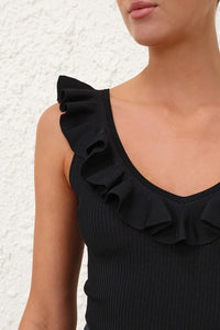 Awaken Frill Top in Black