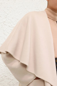 Rebellion Tie Neck Cape in Cream