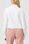 Relaxed Vivienne Jacket with Raw Hem in Crisp White