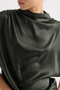 Wish You Would Top in Washed Silk Charmeuse Rosin