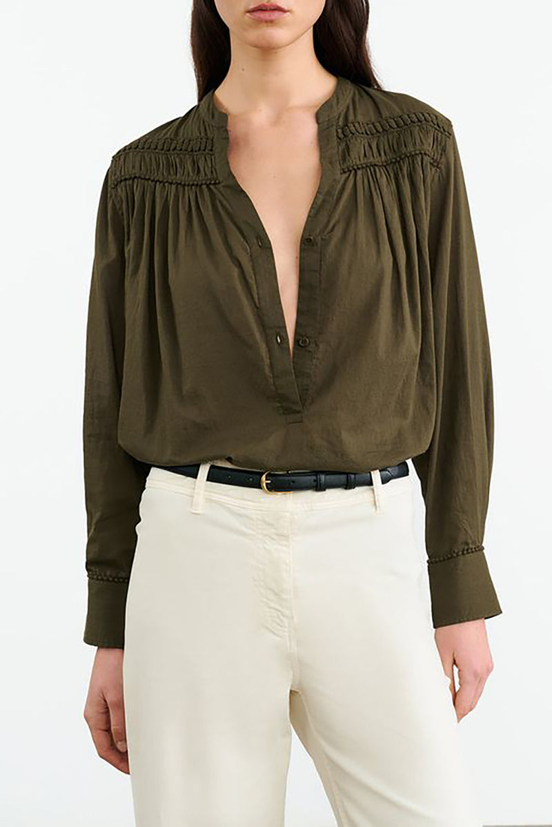 CLARYS TOP IN OLIVE GREEN