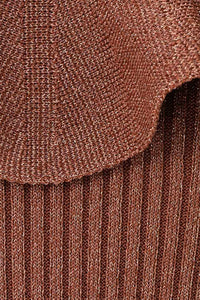 Wanderlust Metallic Frill Top in Metallic Dusty Rose