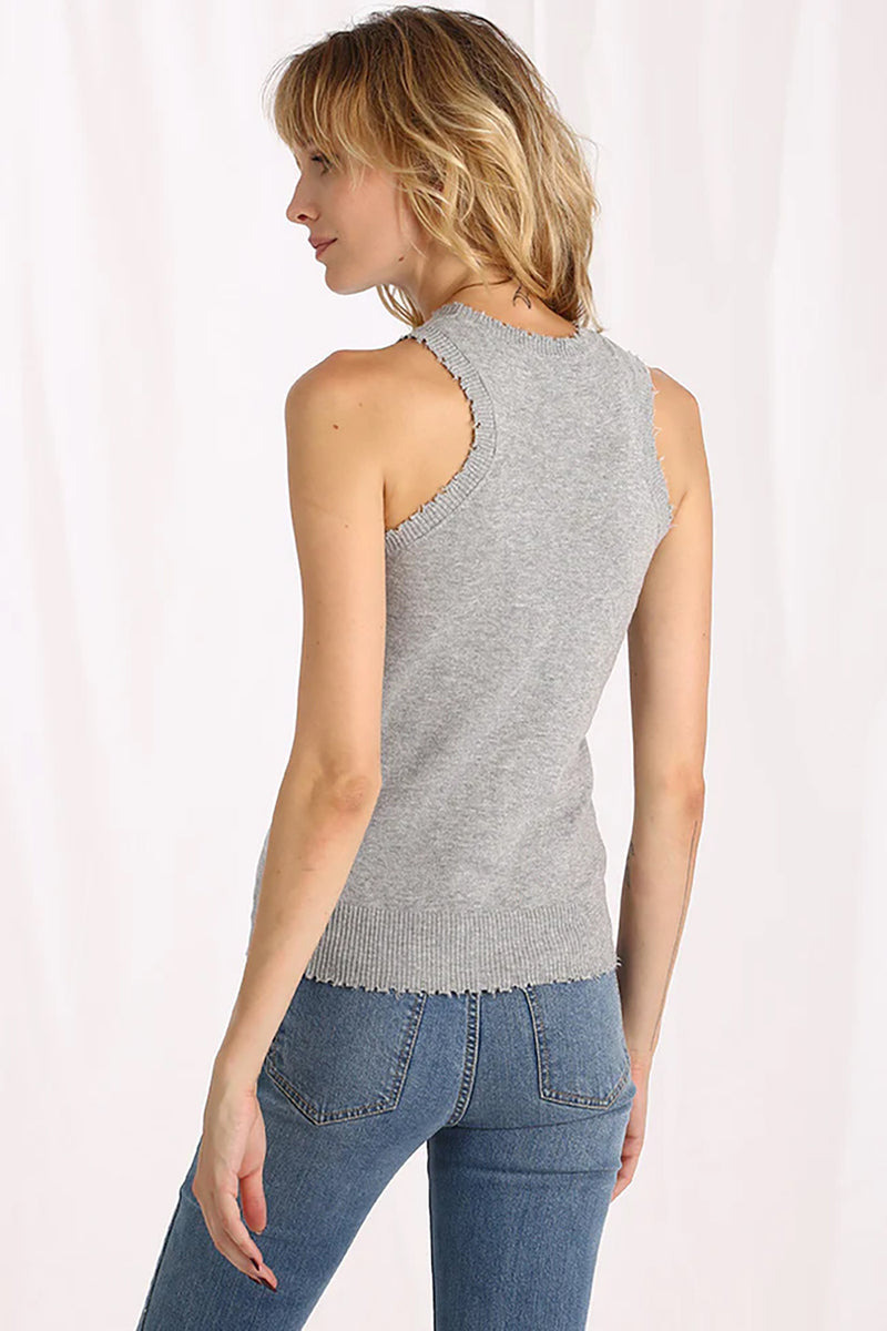 ribbed tank in Light Heather