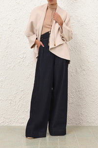 Rebellion Tie Neck Cape in Cream