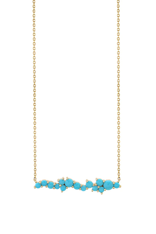 GOLD & TURQUOISE COCKTAIL BAR NECKLACE