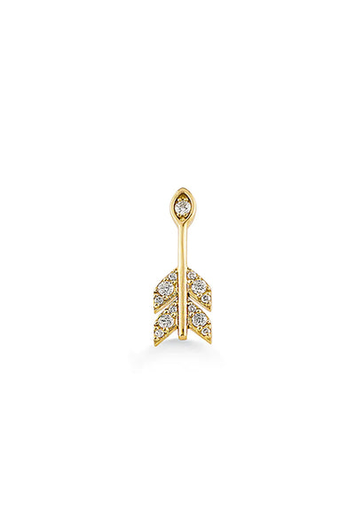 GOLD & DIAMOND MARQUISE EYE ARROW STUD SINGLE