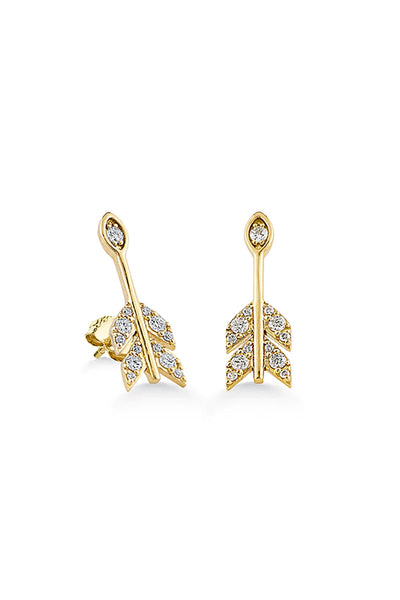 GOLD & DIAMOND MARQUISE EYE ARROW STUD SINGLE