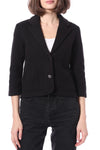 Cotton Blend Shrunken Blazer in Black