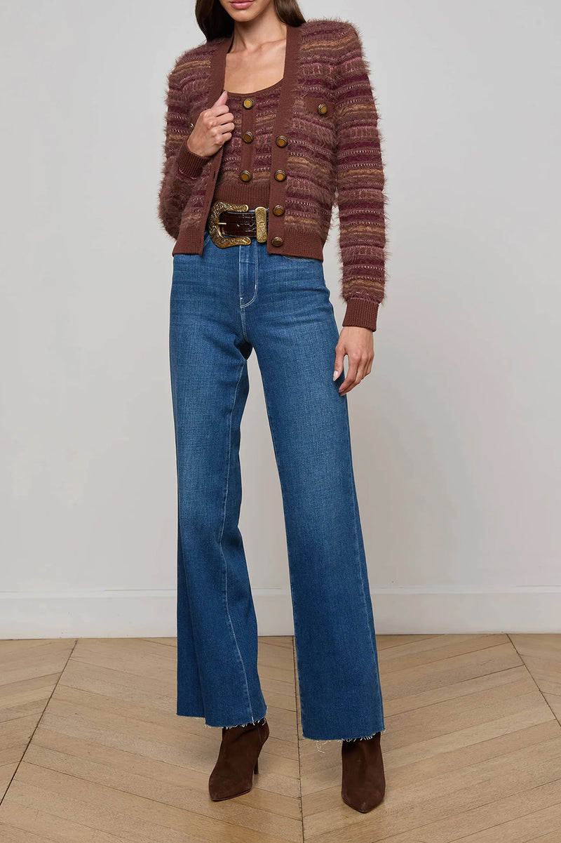 Ariadne Cardigan in Natural Mauve Multi