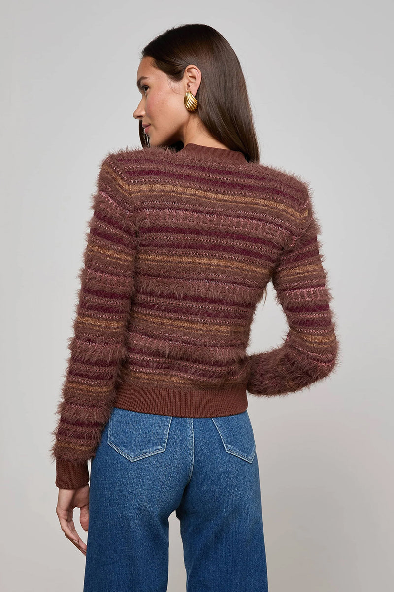Ariadne Cardigan in Natural Mauve Multi