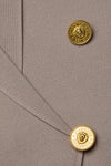 Elio Cropped Knit Blazer in Pale Khaki Gold