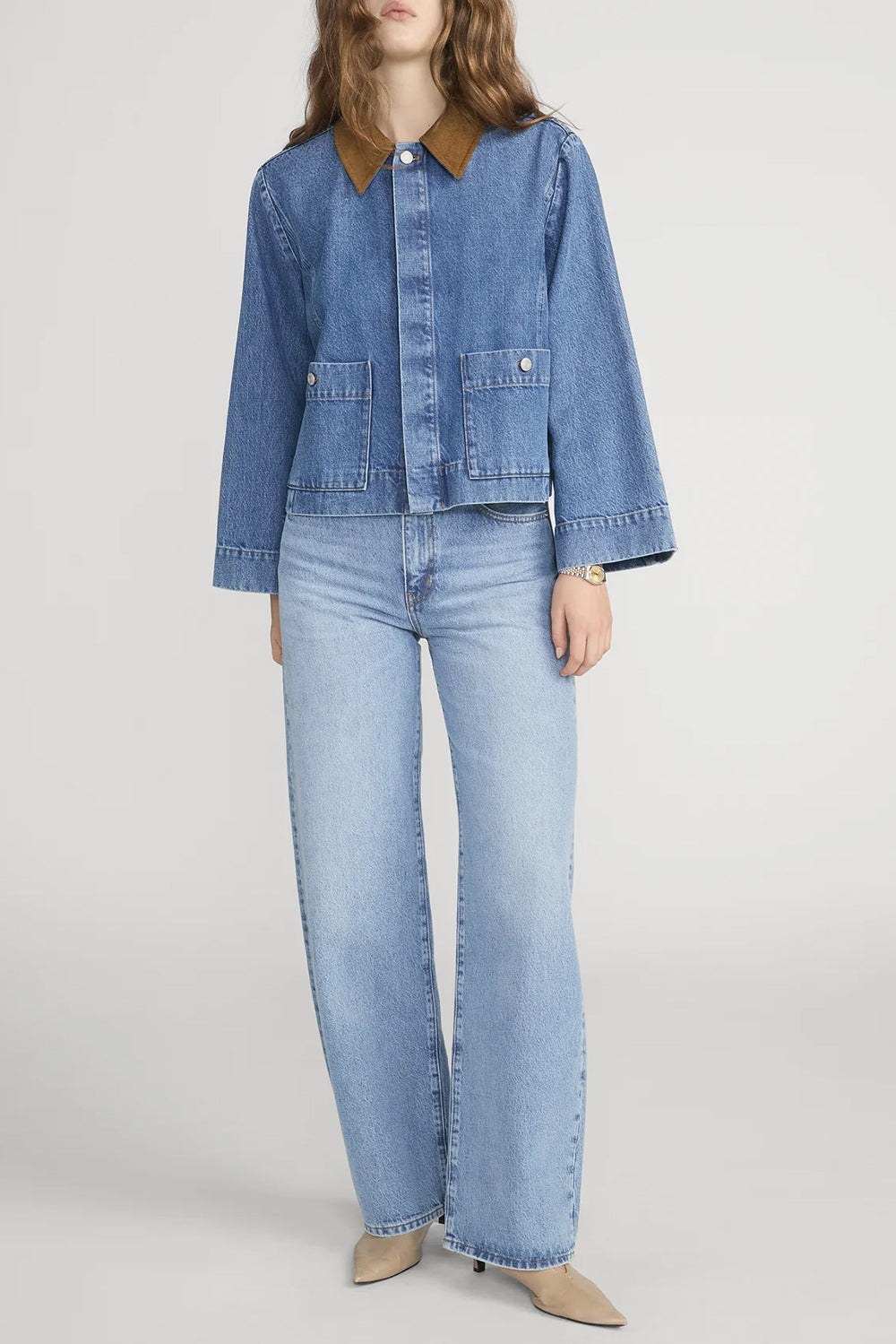 The Mini Denim Swing Jacket in Sonic