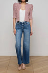 Delilah Cropped Cardigan in Light Mauve Gold