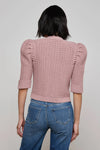 Delilah Cropped Cardigan in Light Mauve Gold