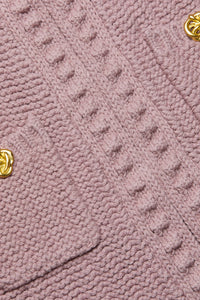 Delilah Cropped Cardigan in Light Mauve Gold