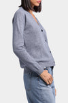 Cashmere 12 Gauge V-Neck Cardigan in Grey Shadow