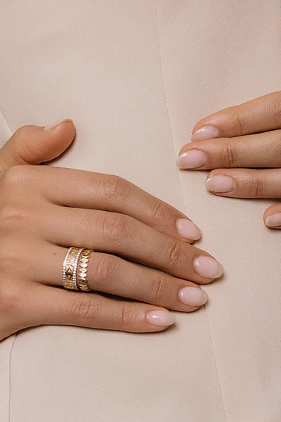 PURE GOLD MARQUISE EYE ETERNITY RING SIZE 6.5