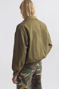 Klaire Blouson Cotton Jacket in Shadow Green