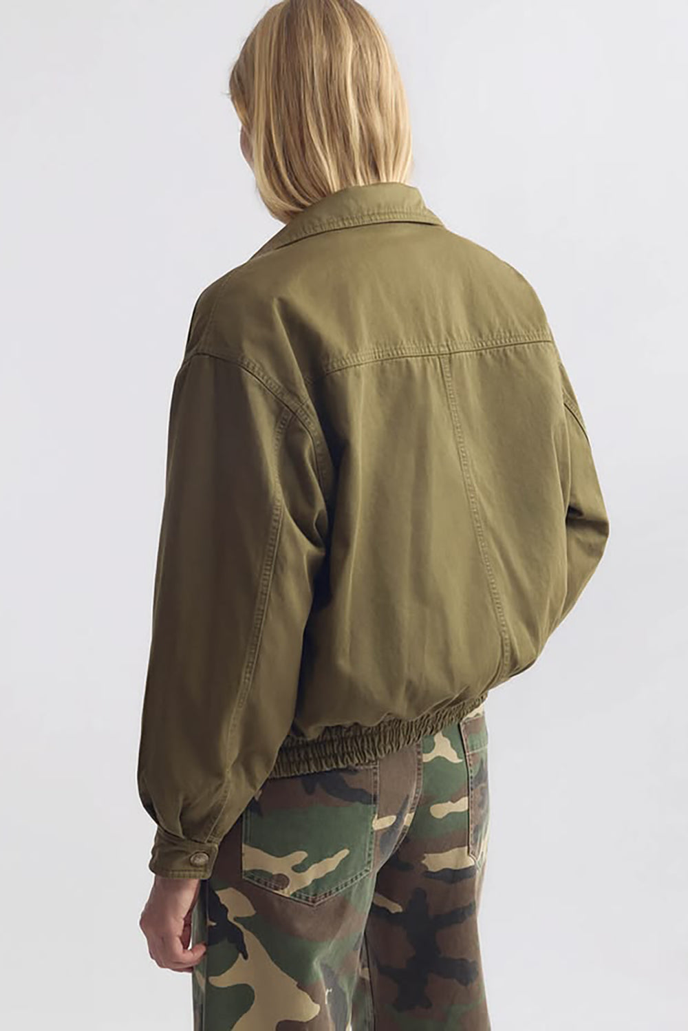 Klaire Blouson Cotton Jacket in Shadow Green