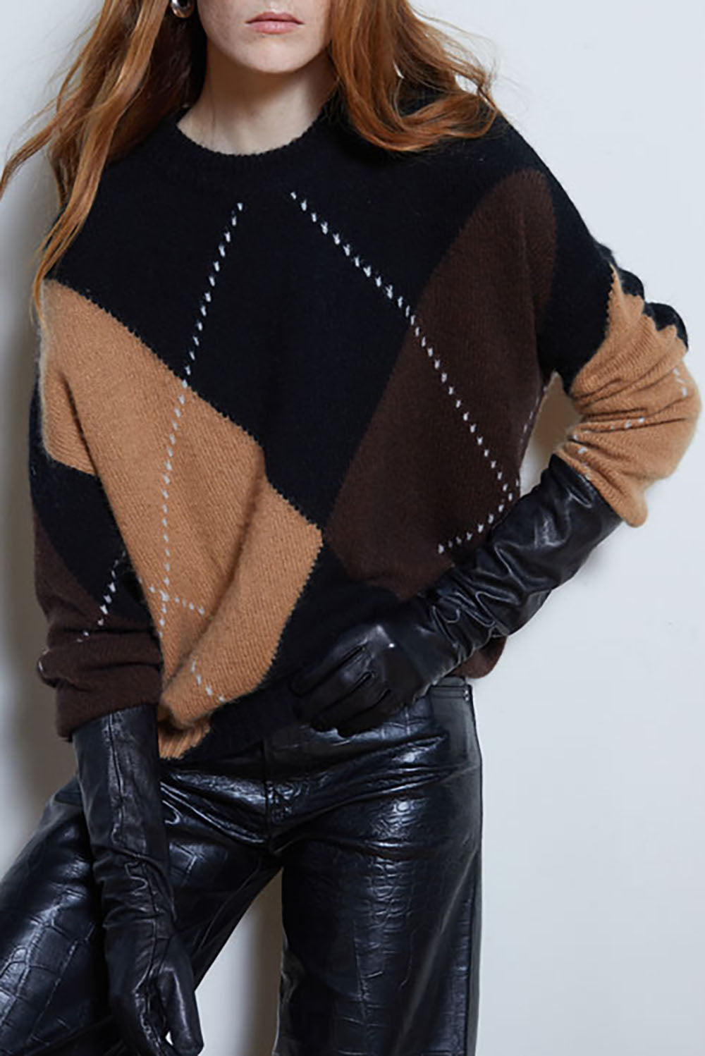 Oversized Argyle in Black Combo