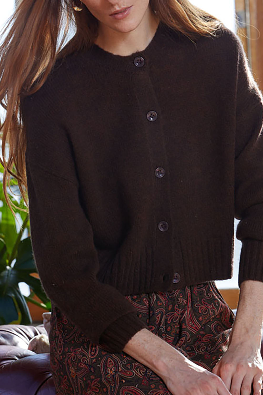 Boxy Cardigan in Espresso