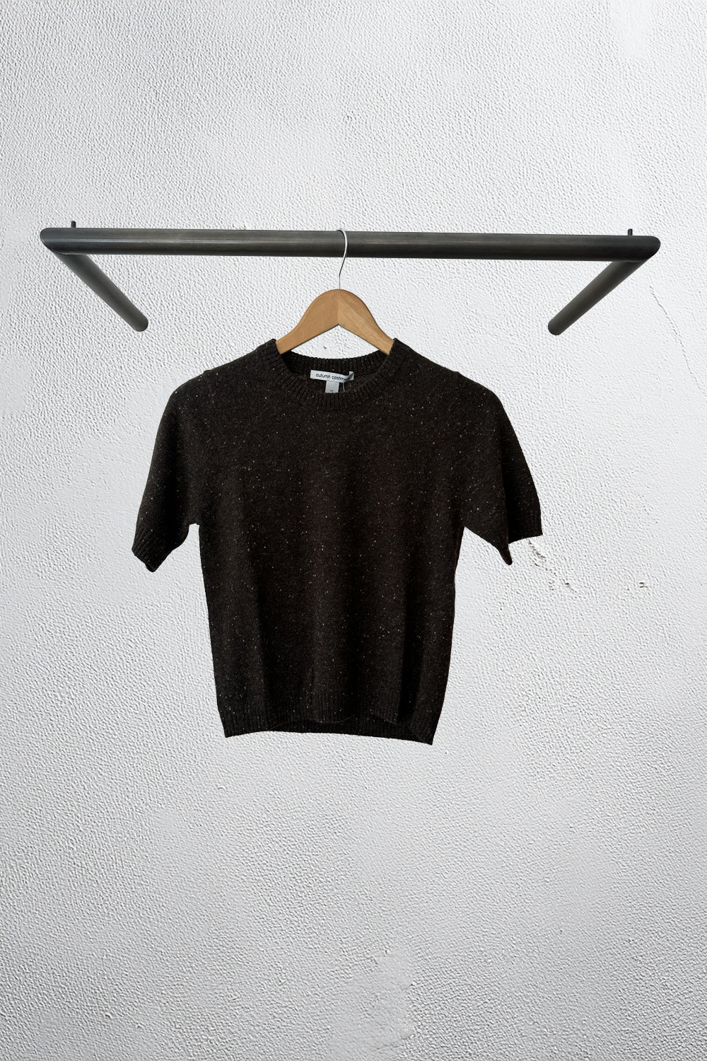 Short Sleeve Cropped Crew in Chocolate Chip