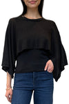 Layered Caplet Top in Black