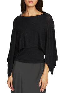 Layered Caplet Top in Black