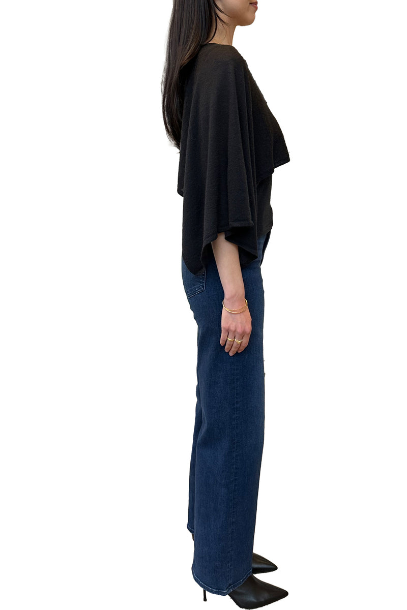 Layered Caplet Top in Black