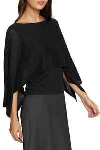 Layered Caplet Top in Black