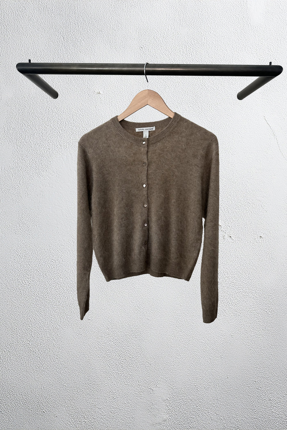 Long Sleeve Brushed Baby Cardigan in Toast