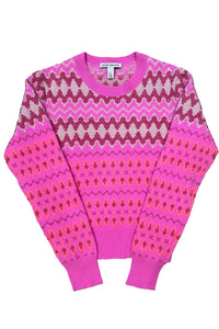 Fairisle Crew in Pink Combo