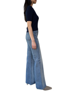 Cropped Short Sleeve Crew in Navy