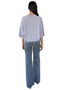 Boxy Short Sleeve Crew W/ Reversed Seams in Dawn