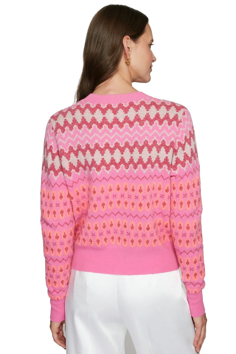 Fairisle Crew in Pink Combo