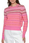Fairisle Crew in Pink Combo