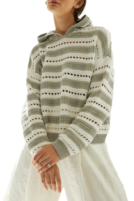 Ombre Scallop Shaker Sweater
