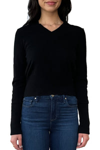 V Neck with High Cuffs in Black