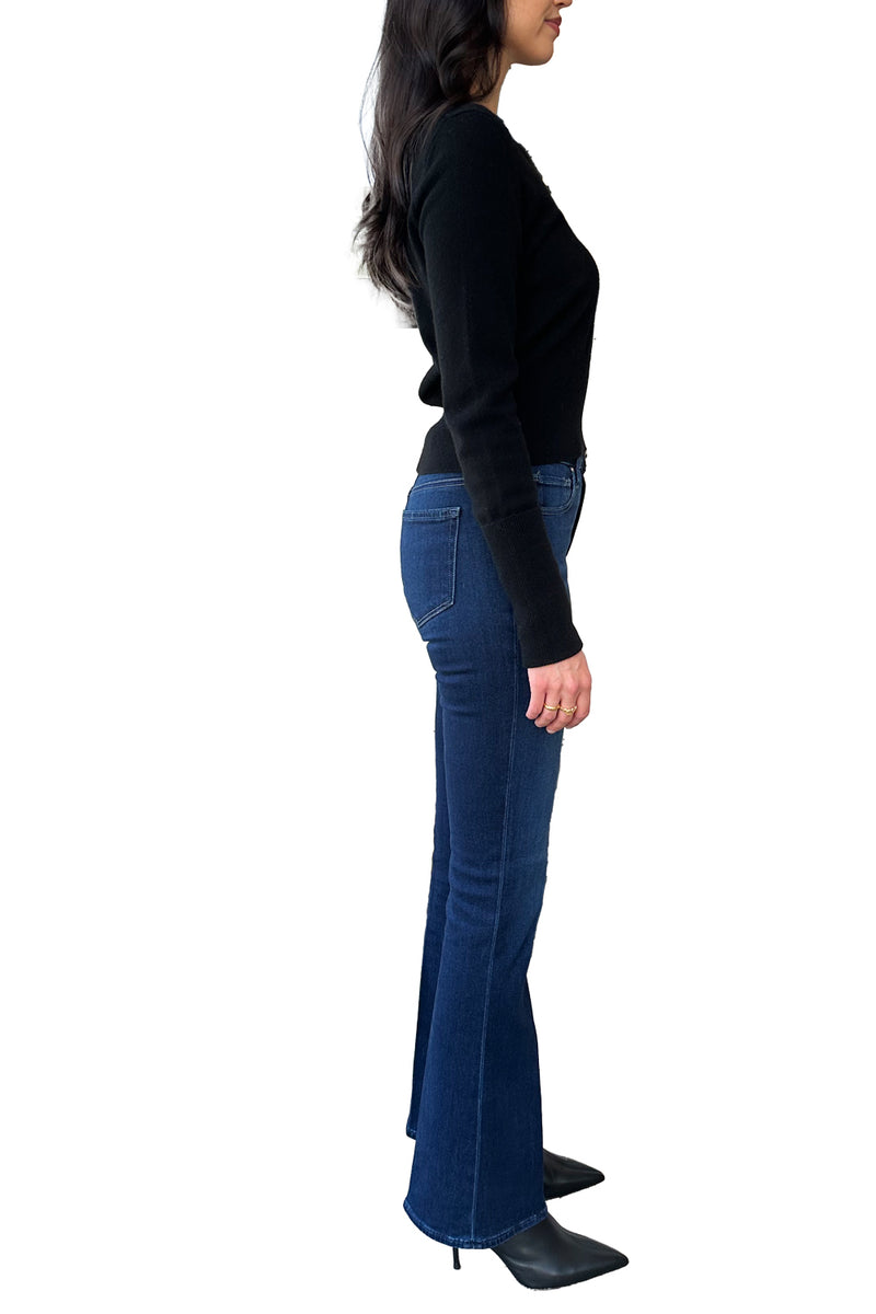 V Neck with High Cuffs in Black