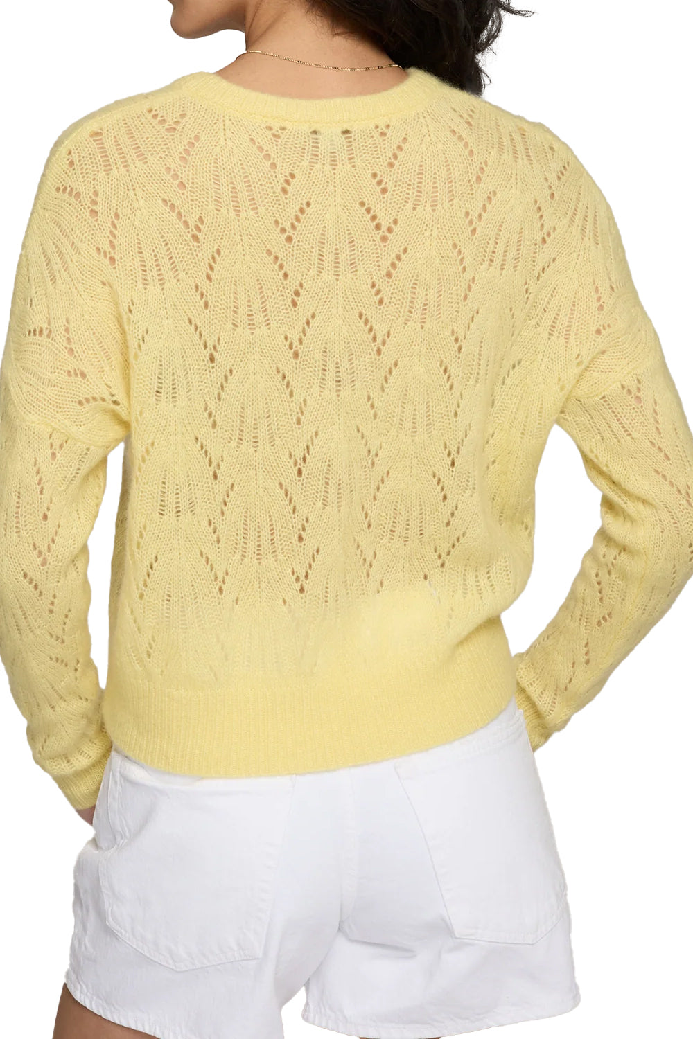 Allover Pointelle Crew in Daffodil