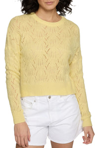 Allover Pointelle Crew in Daffodil