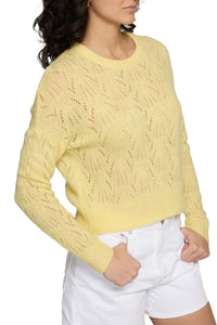 Allover Pointelle Crew in Daffodil