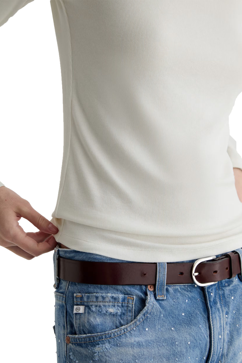 Julia Long Sleeve Tee in Powder
