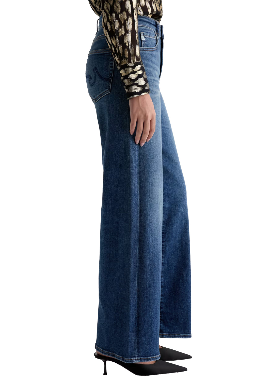 Saige Wide Leg Jean in 14 Years Bluegrass