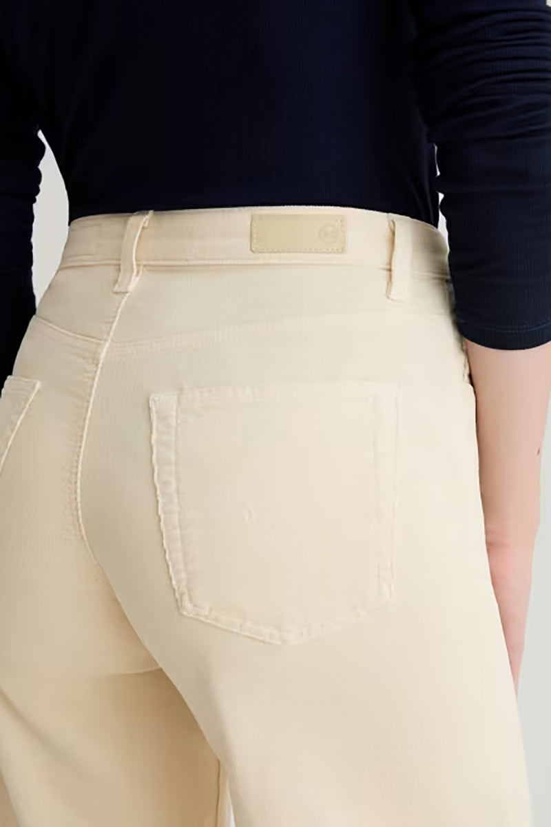 Saige Wide Leg Crop Corduroy in Opal Stone
