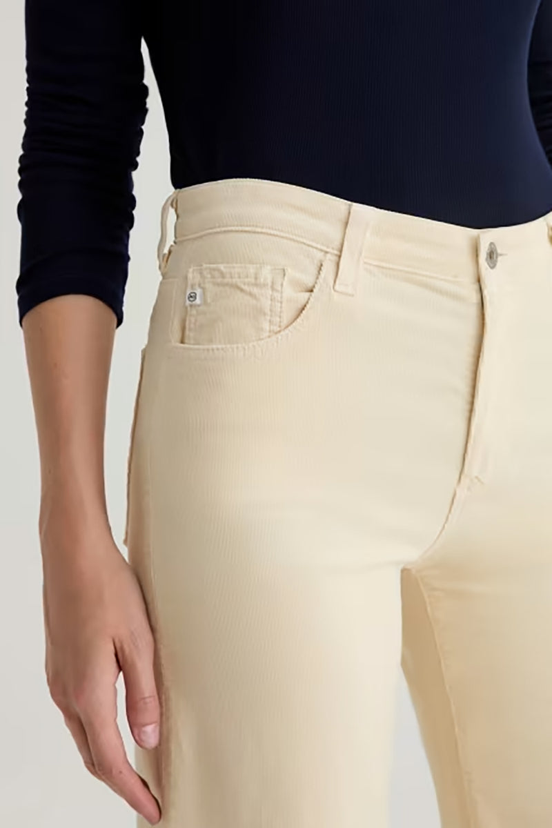 Saige Wide Leg Crop Corduroy in Opal Stone