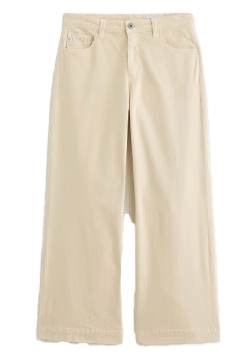 Saige Wide Leg Crop Corduroy in Opal Stone